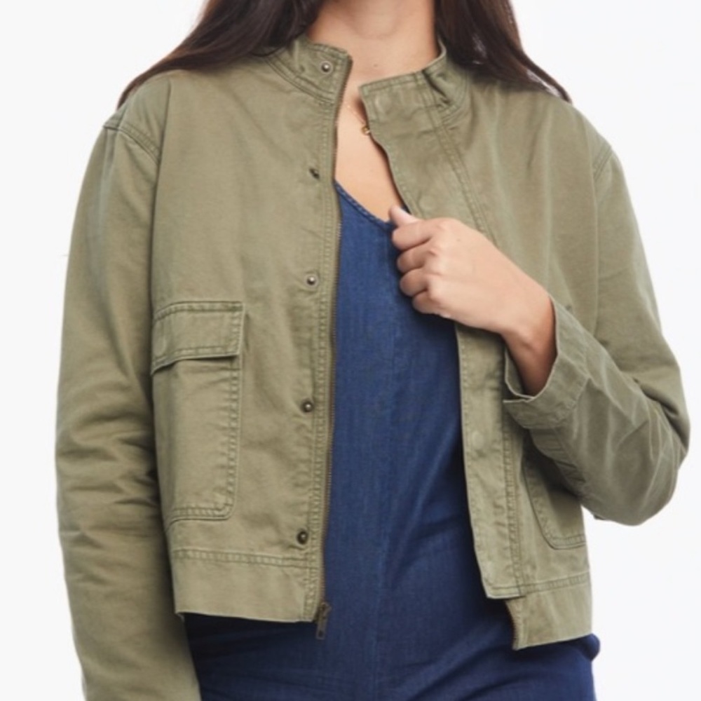 Able Mallory Infantry Jacket/Olive Green Cropped Utility Jacket Size Medium